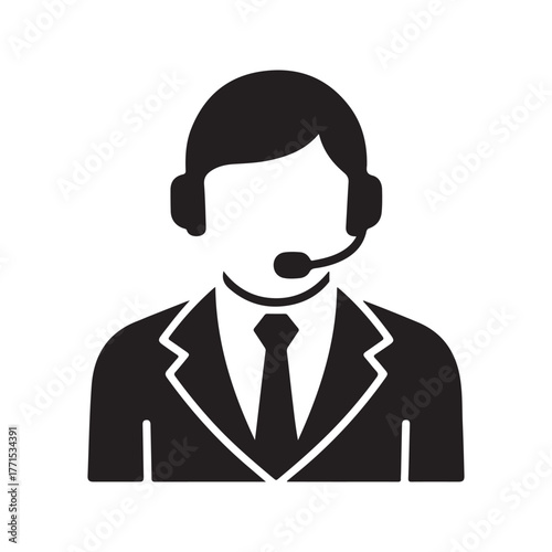 Customer Support Agent Headset Icon