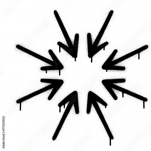 Dynamic arrow cluster pointing inward with a bold, modern vibe, perfect for attention grabbing designs and impactful visuals with focus and direction themes