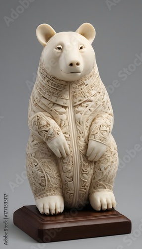 Cute Sculpture of Animal in Knitted Sweater