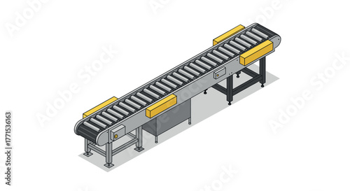 Isometric conveyor belt design for industry and manufacturing processes