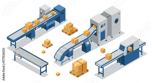 Isometric automated conveyor systems for packaging and shipping