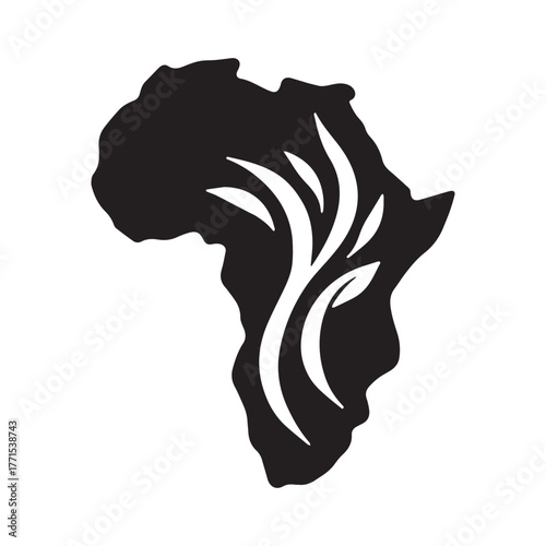 Bold Artistic Brush Style African Map Logo Celebrating Cultural Expression
