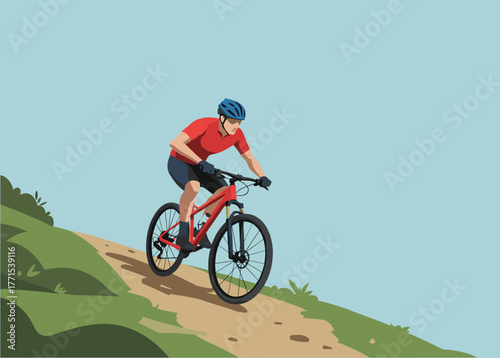 Mountain biking adventure scenic trail digital outdoor dynamic view thrilling experience