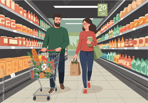 Grocery shopping experience supermarket indoor eye-level consumer behavior insights