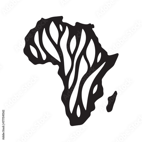 Barbed Wire Abstract Africa Logo Representing Protection Struggle and Survival Power