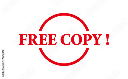 FREE COPY ! - FREE COPY ! words written on Red Rubber Stamp 
