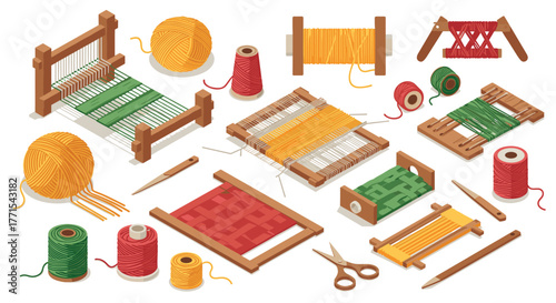 Isometric textile crafting: diverse yarn and weaving tools