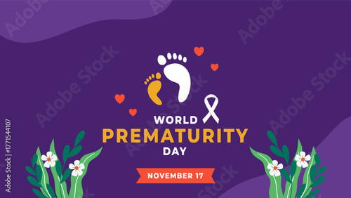 World prematurity day flyer illustration