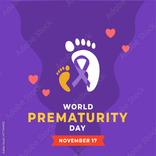 World prematurity day flyer illustration