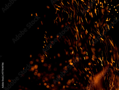 A black background with a lot of orange sparks