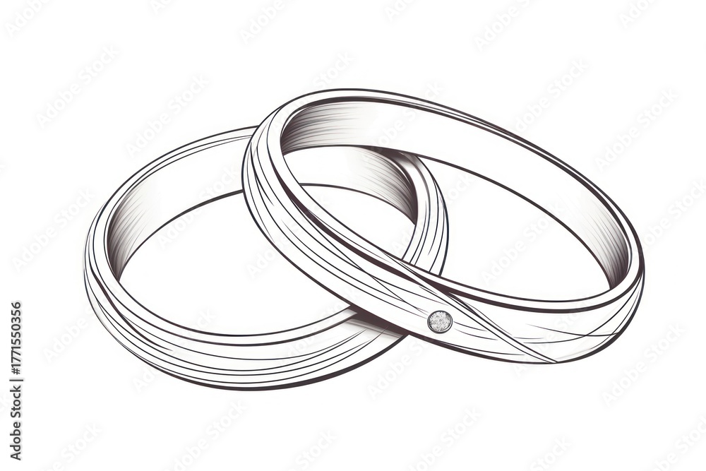 Fototapeta premium Wearing wedding ring platinum jewelry silver.