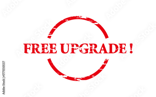 FREE UPGRADE ! - FREE UPGRADE ! words written on Red Rubber Stamp 
