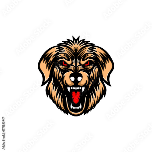 Rottweiler dog head illustration logo