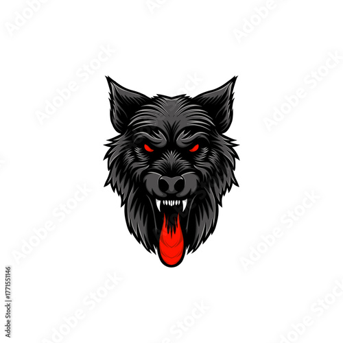 Rottweiler dog head illustration logo