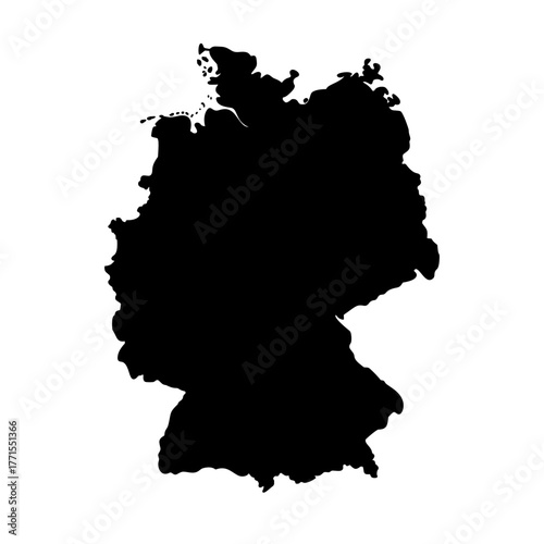 Germany country map silhouette vector illustration
