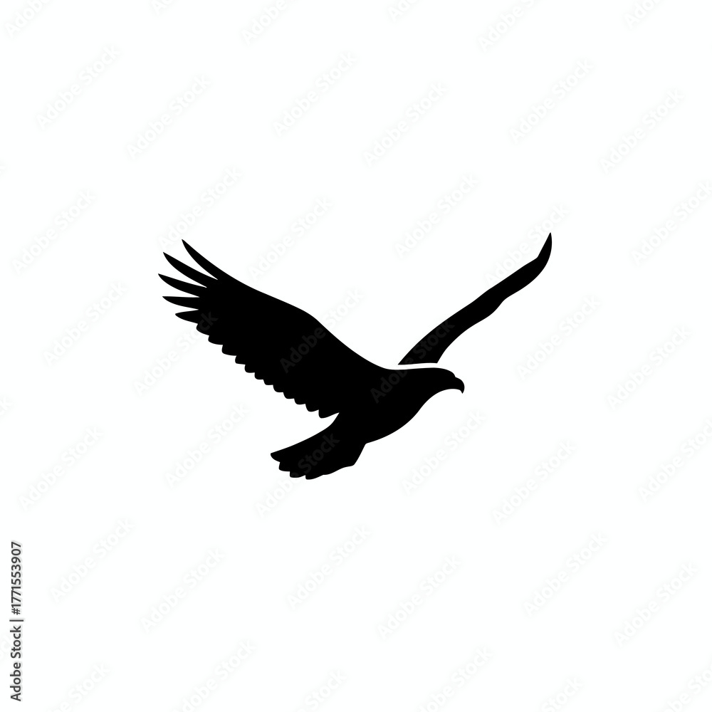 Obraz premium Flying eagle silhouette icon vector