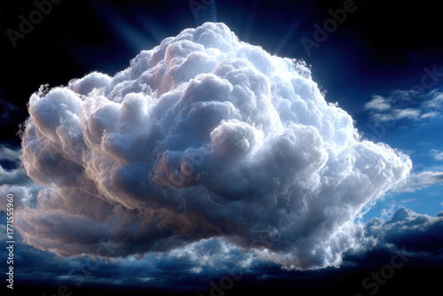 Dramatic cloud formation illuminated by sunlight during a vivid sunset