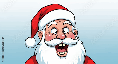 Cheerful Santa Claus Portrait Holiday Season Vector Illustration