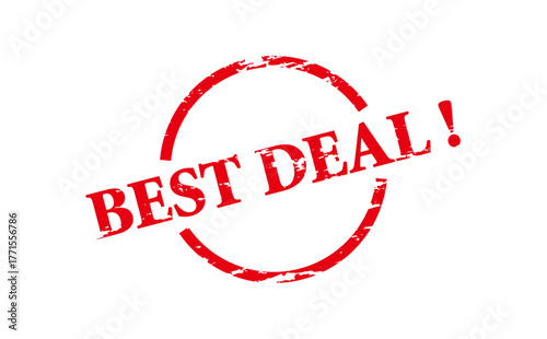 BEST DEAL ! - BEST DEAL ! words written on Red Rubber Stamp 
