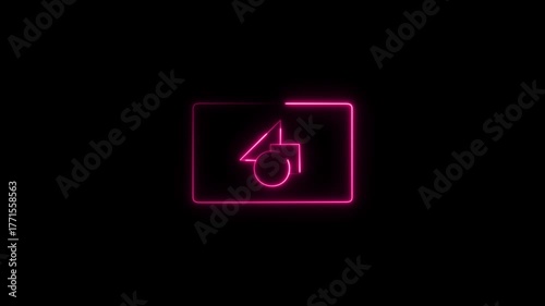 Glowing Pink Neon New Composition on black background