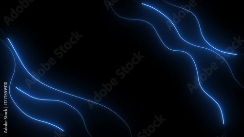 abstract blue neon glowing lines background
