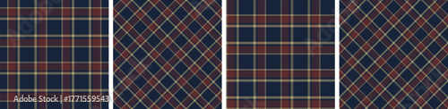 Tartan pattern set.checkered fabric texture background.