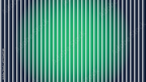 Abstract vertical stripes pattern with a central gradient of green hues and cool tones