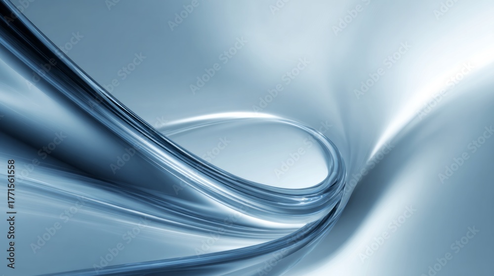 Naklejka premium Abstract dynamic flow design featuring luminous blue and silver light streaks