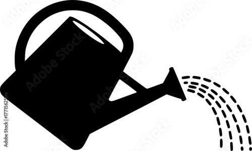 Watering Can Silhouette – Black Vector Illustration, Gardening Tool, Plant Care, Pouring Water, Agriculture, Nature, Horticulture, Clipart, Outline Design, Editable Vector.