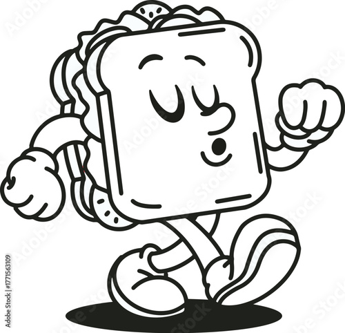 mascot sandwich illustratin vector logo	