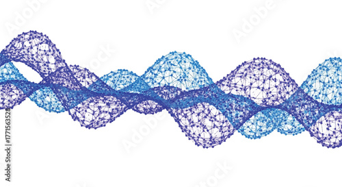 Vibrant blue and purple DNA double helix structure on a white background with a shallow depth of field and cinematic lighting conveying a scientific and educational mood.