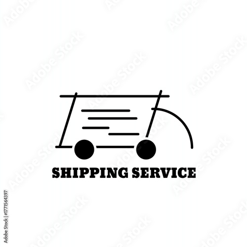 Shipping service truck icon minimalist