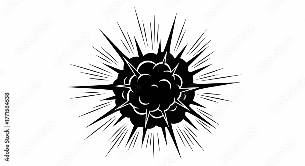 Fototapeta premium Cartoon explosion silhouette