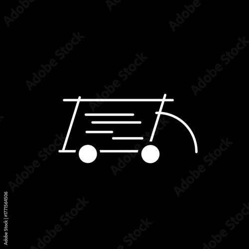 A minimalist icon of truck shipping transport