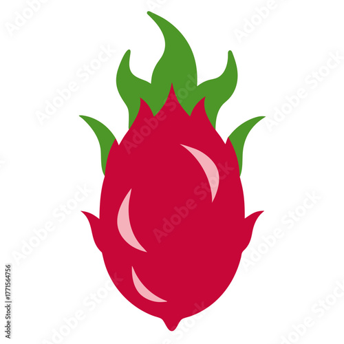 dragonfruit silhouette on white background
