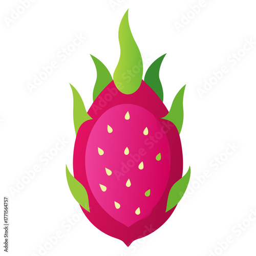 dragonfruit on white background
