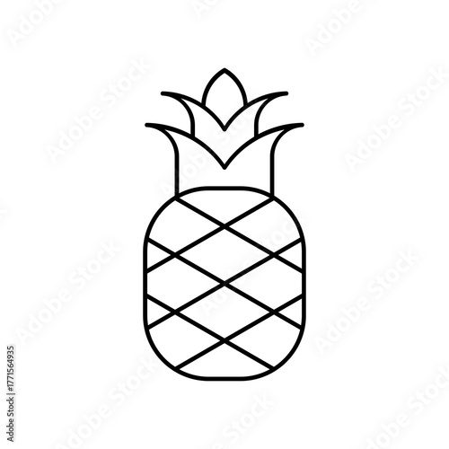 Pineapple Vector Icon Illustration On Isolated Background.	