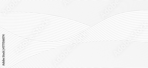 Modern simple line background, geometric pattern. Horizontal gray wave crossing lines, abstract-pattern. Wavy minimalist background. Graphic design element. Vector