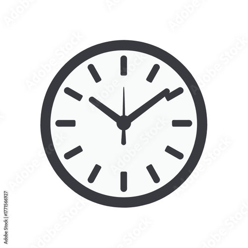 Analog Clock Face Displaying a Time of Ten Past Two on a White Background