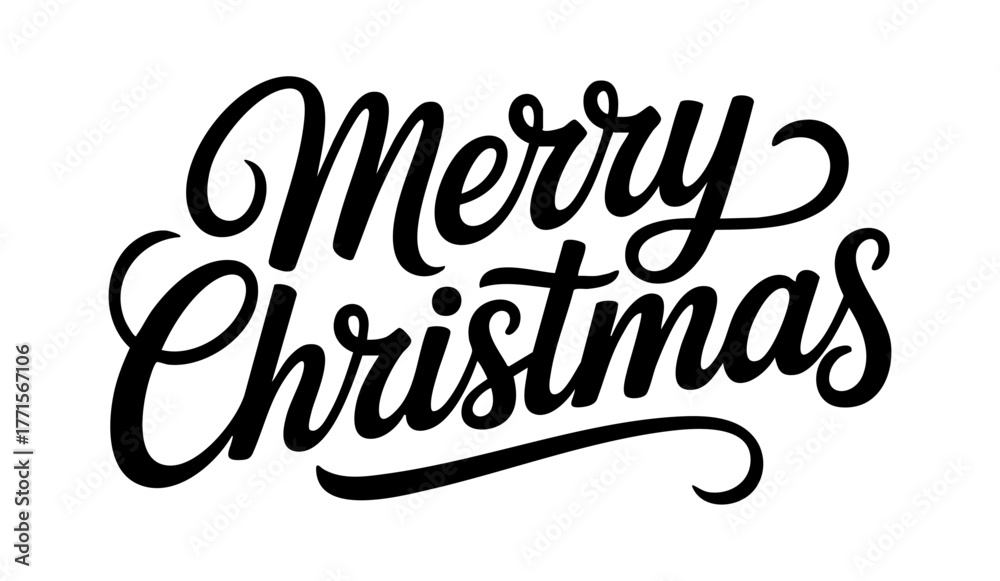 Fototapeta premium Merry Christmas Calligraphy Typography Design