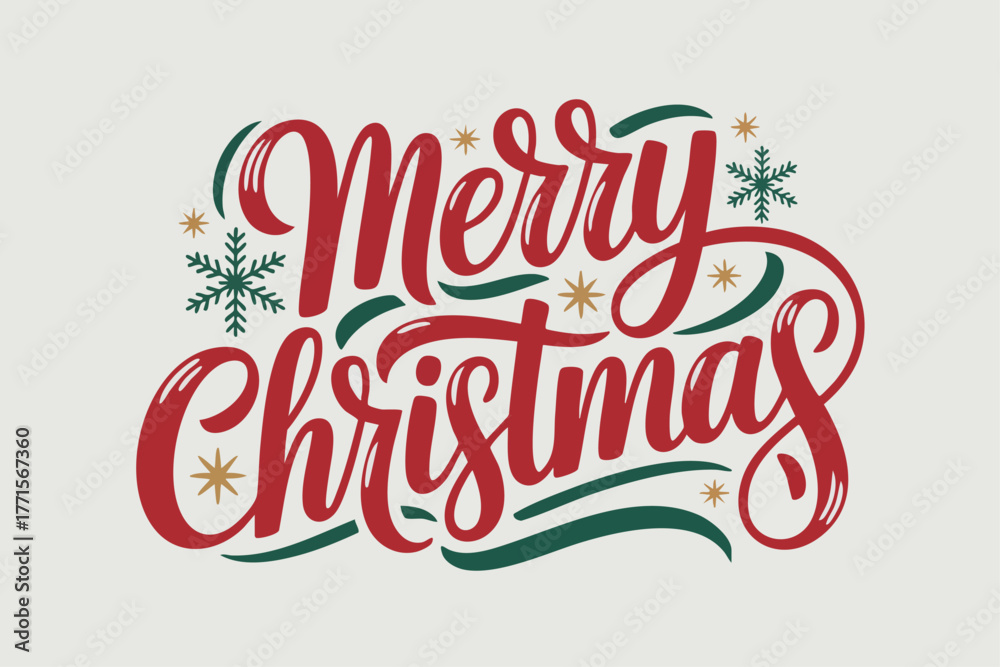 Fototapeta premium Merry Christmas Calligraphy Typography Design