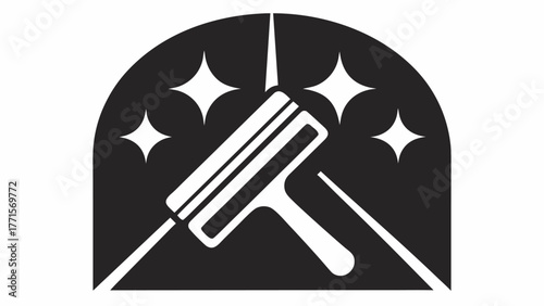 Sparkling clean windows with a professional squeegee for your home or business, a modern cleaning service and simple maintenance solution