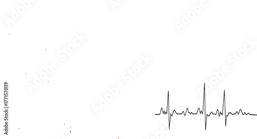 Electrocardiogram vector line showing a medical heart rate pulse wave on a dark background