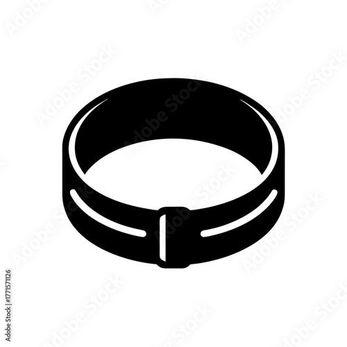 Illustration of a black wristband on transparent background silhouette