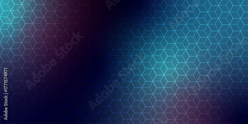 dark blue Hexagon Net Pattern Background. Gradient, 3D Render artwork. Hexagon mosaic background Modern stylish abstract texture. Repeating striped line elements wallpaper backdrop Vector illustration