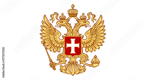 The emblem of Russian London, which depicts two golden eagles