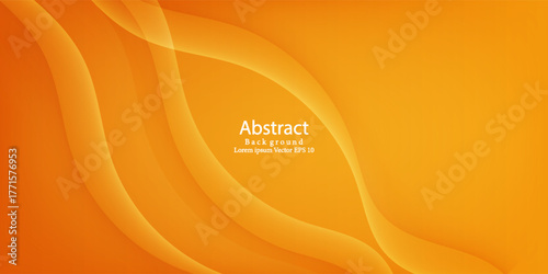 Orange Abstract Wave Background with Smooth Gradient Flow. Suit for banner, web, brochure, pamflet and presentation