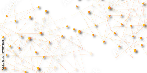 Technology abstract white digital background of connected dot with black line .many squares and rectangle shapes .Internet connection network high digital technology with connecting points and