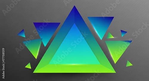 Abstract Geometric Triangles - Modern Design with Vibrant Gradient Colors.