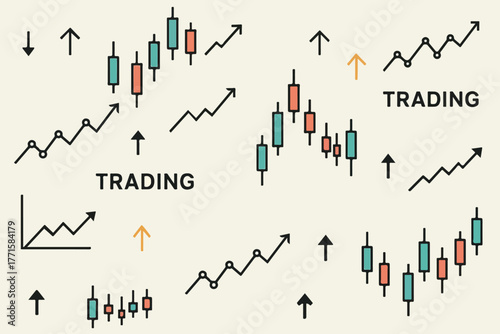 Stock market or forex trading graph. Chart in financial market vector illustration Abstract finance background.
